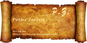 Petku Zerind névjegykártya